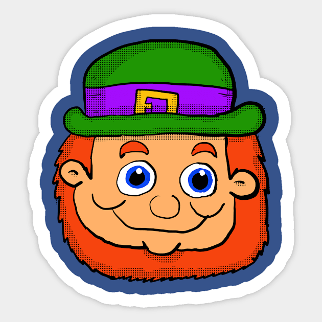 Cartoon Leprechaun Head Sticker by Eric03091978